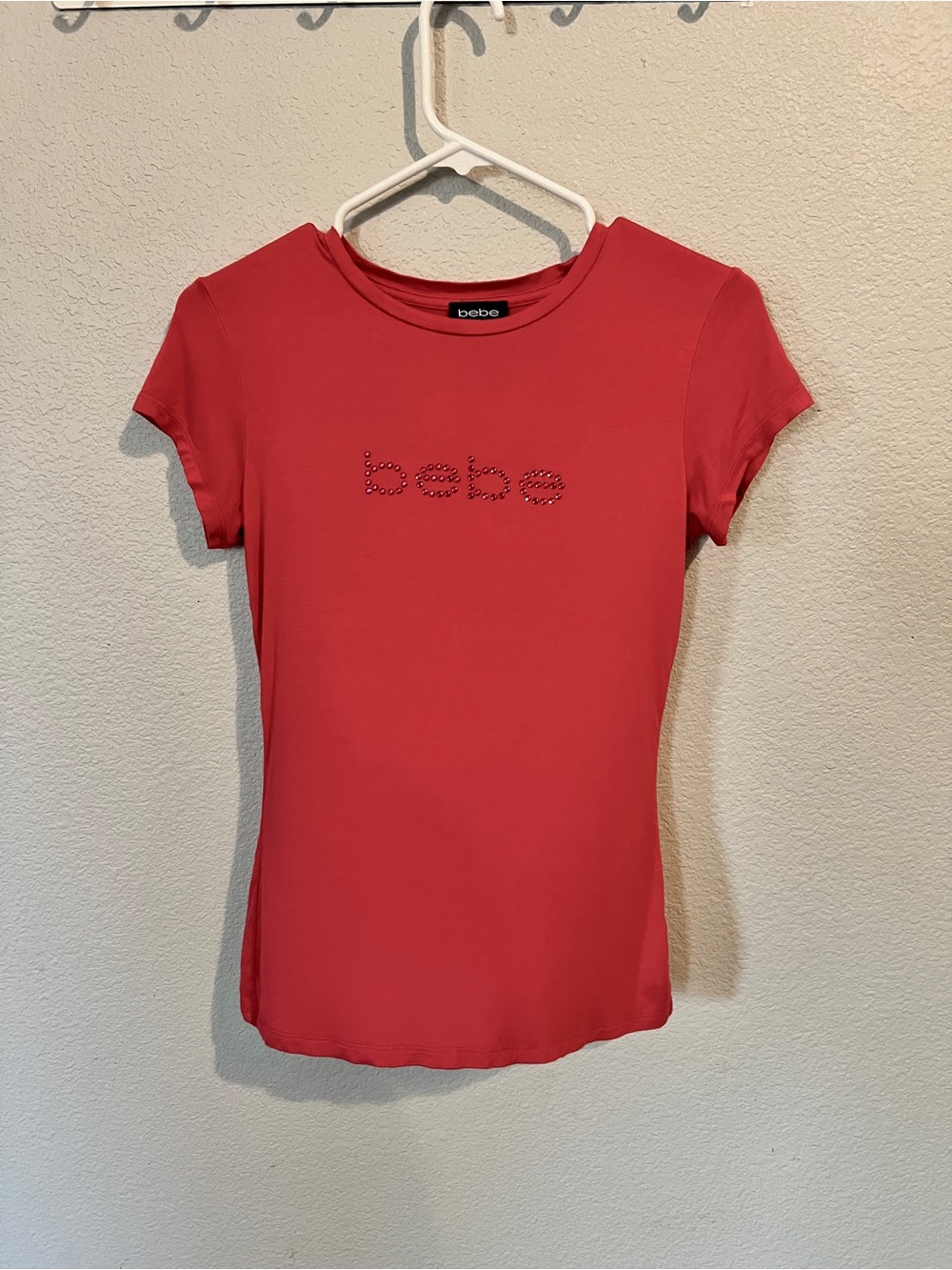 bebe Pink Short-Sleeve Tee with Studded Logo
